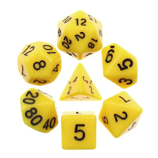 Yellow opaque dice